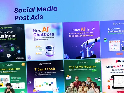 Trendy Social Media Ads Design for Software Company ads ads design brand design branding facebook ads graphic design instagram post instagram post design saas saas product ads social media ads banner social media banner social media design social media post social media post design socialmedia software company software facebook post trendy social media ads