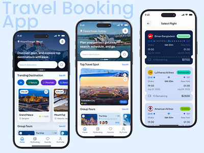 Travel booking app design exploration app design booking screen dailyux figma flight booking inspiration popular travel app travel app inspiration travel home travel home screen ui uiux ux uxlife web design website