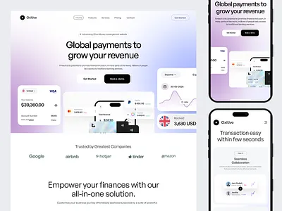 Finance Website Design banking website crypto app digital banking finance finance design fintech ui mobile wallet modern fintech oripio payment solution responsive web design saas landing page web design website