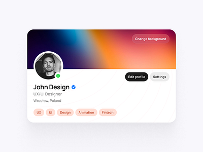 User's profile card concept card profile ui user