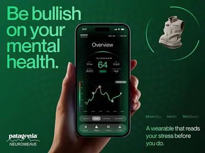 Patagonia NeuroWeave - Mobile App Concept animation app design app interfaces creative graphic design health app design health tech innovation mind tracker mobile app patagonia startup stress balance app stress management ui design ux design wellness app