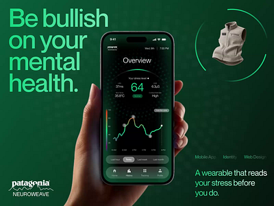 Patagonia NeuroWeave - Mobile App Concept animation app design app interfaces creative graphic design health app design health tech innovation mind tracker mobile app patagonia startup stress balance app stress management ui design ux design wellness app