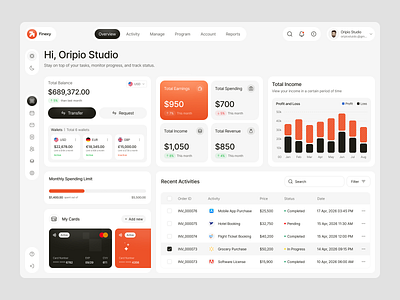 Finance Management Dashboard admin analytics banking banking dashboard chart crypto dashboard dashboard dashboard app dashboard ui finance financial fintech investment management minimalist platform stats ui ux wallet