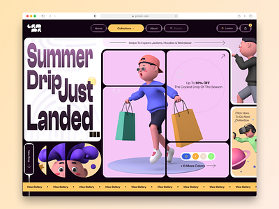 GRMMR - Ecomm Landing Concept 3d ecommerce genz ui ux webdesign