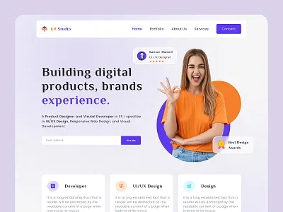 Freelancer Portfolio Web Header Exploration clean ui conversion focused ui figma home listing home page design house search landing page modern ui property search property website real estate real estate agency real estate app real estate website rent buy responsive design ui design ux design web design