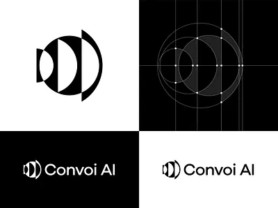 Voice AI Logo Design – Abstract Soundwave Branding for ConvoiAi abstract soundwave logo ai branding design ai sound logo automation logo design branding futuristic ai logo geometric ai logo smart assistant logo tech logo identity voice ai logo