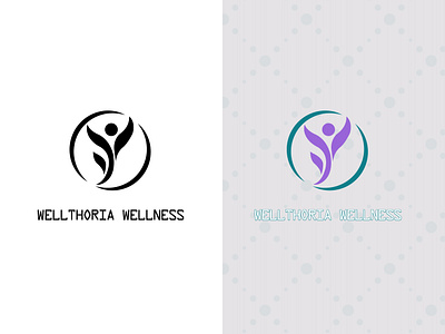 Wellthoria Wellness Logo app branding design graphic design health illustration logo typography ui ux vector