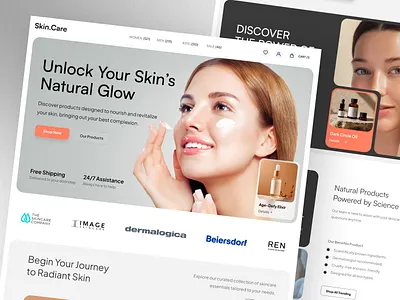 Skincare E-commerce Landing Page beauty products cosmetic design e commerce product ecommerce homepage landing landing page online shop product skin skin care landing page skincare ui ui design web web design webdesign