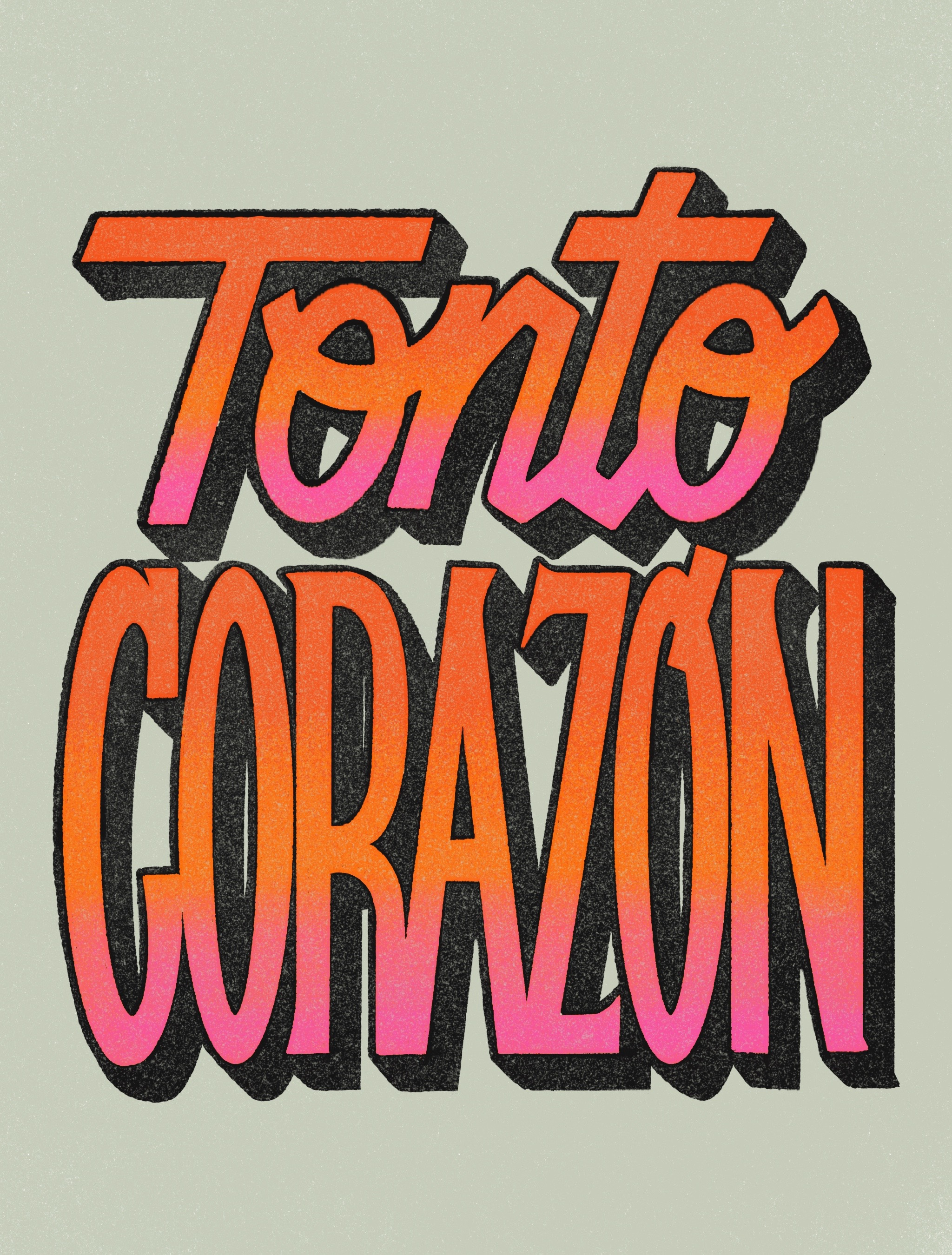Tonto corazón design graphic design illustration lettering letters procreate typography
