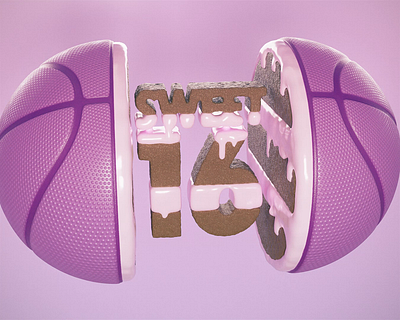 Is It Cake? Dribbble Edition animation aniversary baked bakery basketball birthday bounce cake cinema4d concept creative glaze illusion is it cake motion graphics playful product redshift sweet16 trending