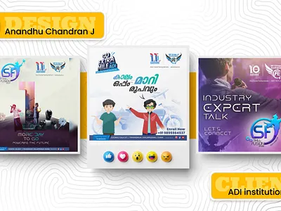 Social Media Posts for ADI adi adi institute adobe branding count down creative design editing facebook graphic design illustration instagram logo photoshop poster study ui ux vector