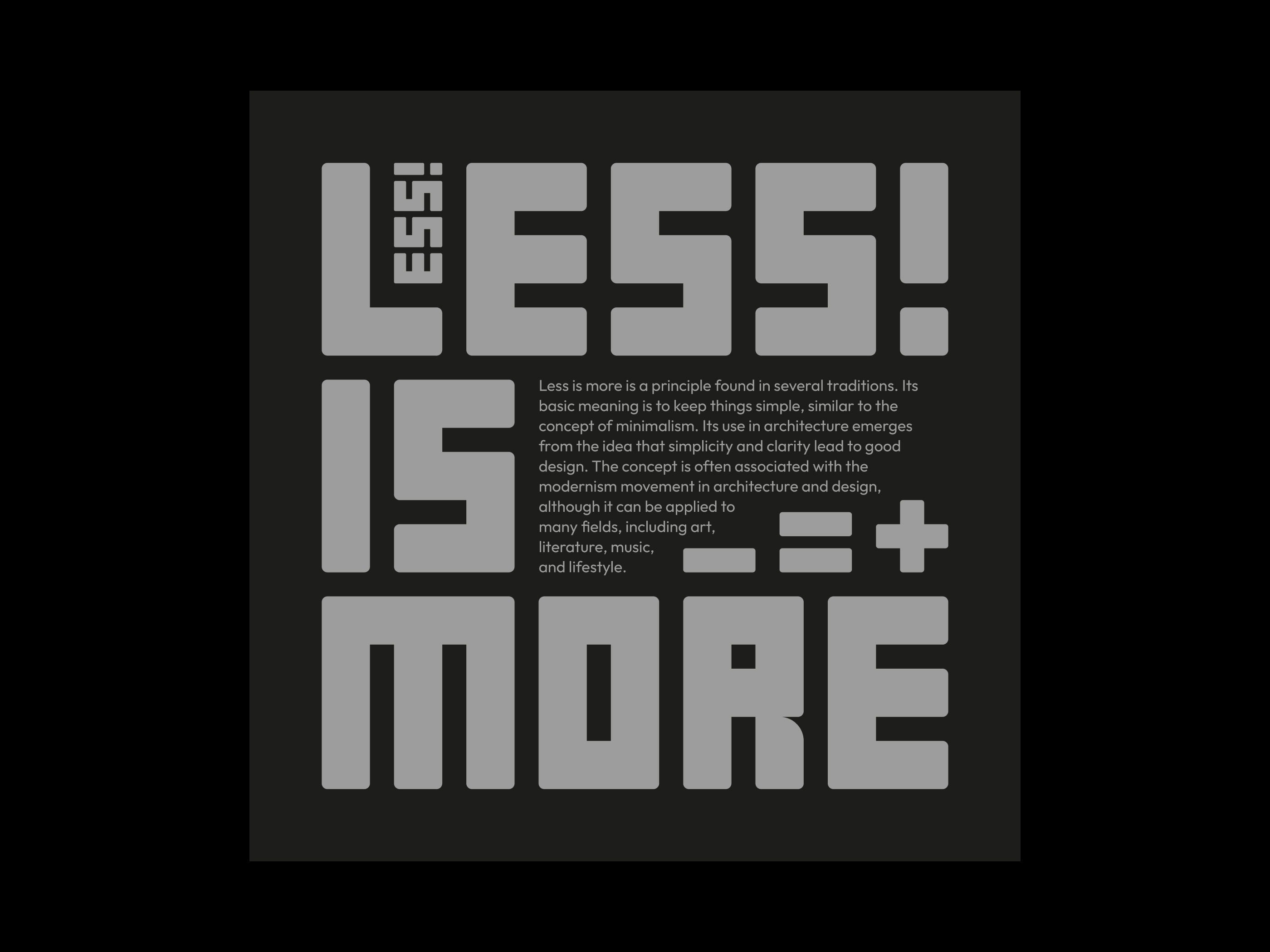 Less Is More! - Typography Poster Design by Ismail Houman on Dribbble