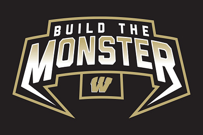 Build the Monster black and gold black gold branding fangs football high school logo monster sports