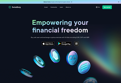 Web site for crypto company 3d animation crypto fintech web3