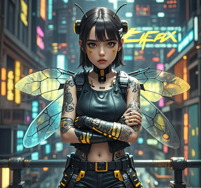 Girl Bee 3d animation branding graphic design logo motion graphics ui