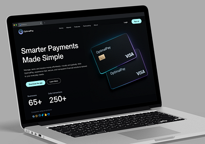 OptimalPay - Hero section design banking design digital banking finance finance management fintech fintech design fintech platform interface landing page mobileapp product design ui uiux ux web web design website