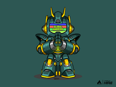 Warning Robot 2d design cartoon character art character design colorfull concept art digital illustration future art illustration joyful machine mecha mechanical poster design praying robot robot character scifi art sticker design t shirt design