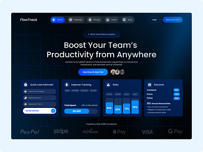 🚀 Hero Section – Dark Fintech Dashboard Landing Page dark mode data visualization figma figma website design financial analytics fintech dashboard interactive prototype landing page responsive design saas application ui ui ux designer uiux design ux web app design website design