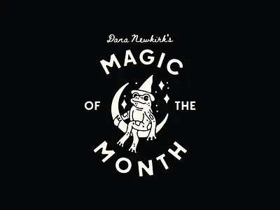 Dana Newkirk's Magic of the Month branding dana newkirk frog illustration frog logo hand drawn logo handdrawn logo handlettering handmade logo illustrated logo illustration logo and identity magic branding moon illustration moon logo occult logo typography witchy branding witchy logo