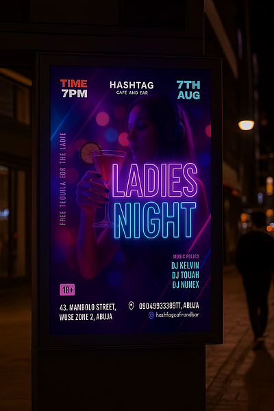 🚨 LADIES NIGHT – POSTER DESIGN 🚨 branding club flyer club poster film poster flyerdesign flyernightlife graphic design graphic design poster logo movie poster music poster poster design posterfashion poster