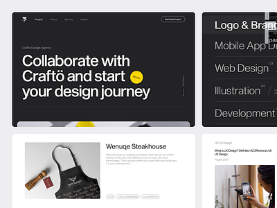 Crafto - Digital Creative Agency Website agency business company creative design digital digital agency digital marketing homepage landing page marketing minimalist portfolio product professional ui ux web design webflow website