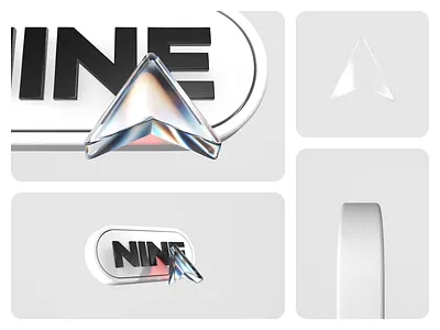 Minimal 3D UI - Nine years animation 🔥 3d animation 3d button 3d cursor 3d glass 3d modeling blender celebration minimal motion design nine product visualization refraction render reveal animation ui