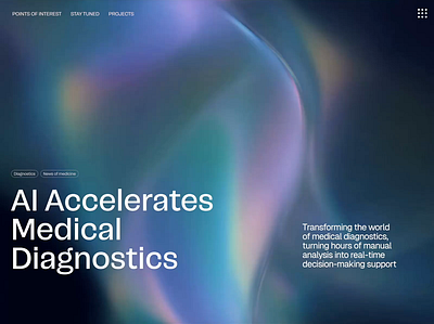 AI Accelerates Medical Diagnostics Website ai animation diagnostic editorial identity medical medtech midjourney web webdesign website