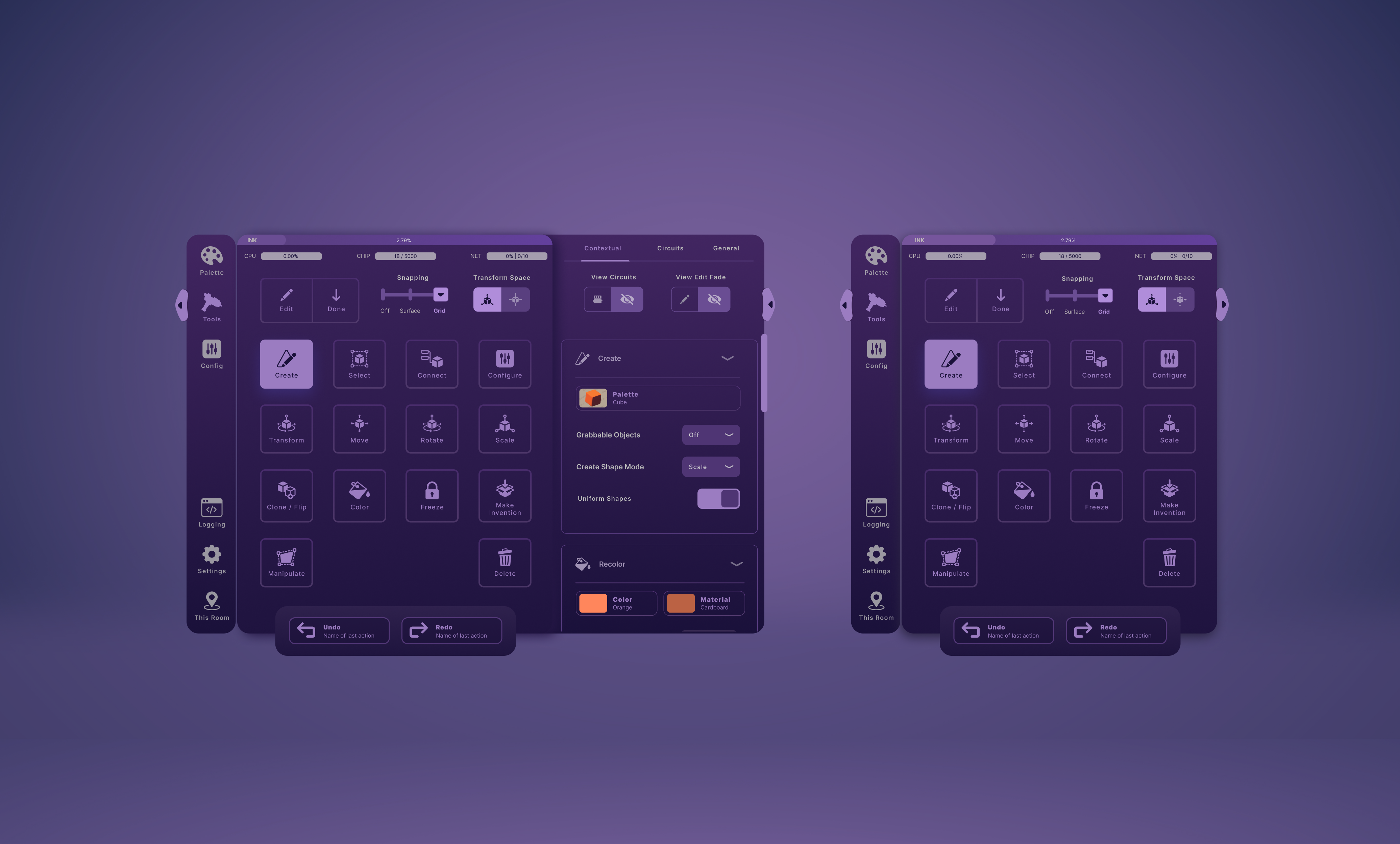VR Palette Concept (Multi-Platform) colors palette rec room screens settings tools vr