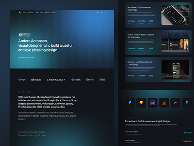 Personal Portfolio Website Landing Page clean creative design designer freelancer homepage landing page personal personal porfolio personal project portfolio portfolio landing page resume ui web design website design