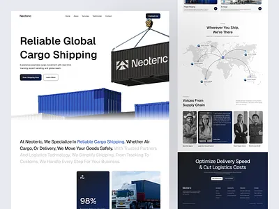 Logistic Company Website business cargo delivery design landing page logistic service shipping transportation ui ux website