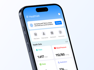 Healtish - Personal Health Mobile App apps clean design health health app health care health care app light mode medtech medtech app mobile mobile apps mobile apps design personal health personal health app telemedicine telemedicine app ui ui design uiux