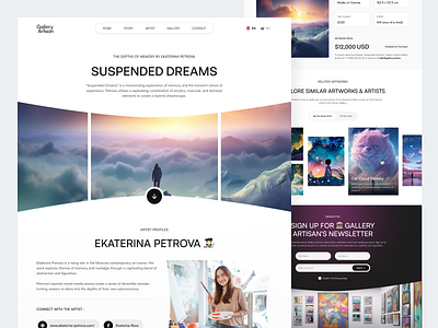 Gallery Artisan - Art Gallery Detail Collection Page art art design art exhibition art gallery art museum art portofolio art website art work detail creativity digital art gallery inner landing page metaverse museum museum of art museum website nft painting web3 work of art