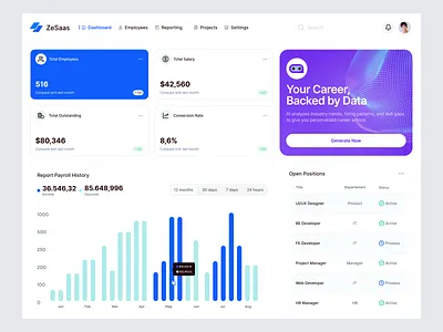 SaaS Job Finder Dashboard career career dashboard chart company dashboard data hiring interview job alert job finder job search job seeker job tracking minimalist modern saas saas dashboard uidesign uxdesign website