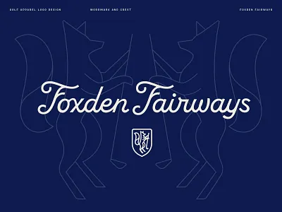 Foxden Fairways Logo Design apparel brand crest fox fox illustration fox logo golf golf brand golf branding golf logo illustration lettering ligature logo logotype script type typography wells wells collins wells collins design
