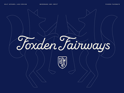 Foxden Fairways Logo Design apparel brand crest fox fox illustration fox logo golf golf brand golf branding golf logo illustration lettering ligature logo logotype script type typography wells wells collins wells collins design