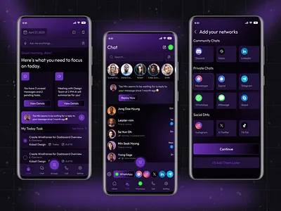 Social Media Communication Mobile App Design Concept app design app interfaces application ui mobile mobile app design mobile app ui mobile ui mobile ux modern ui social media ui design ui ux design uibulbul uiux design