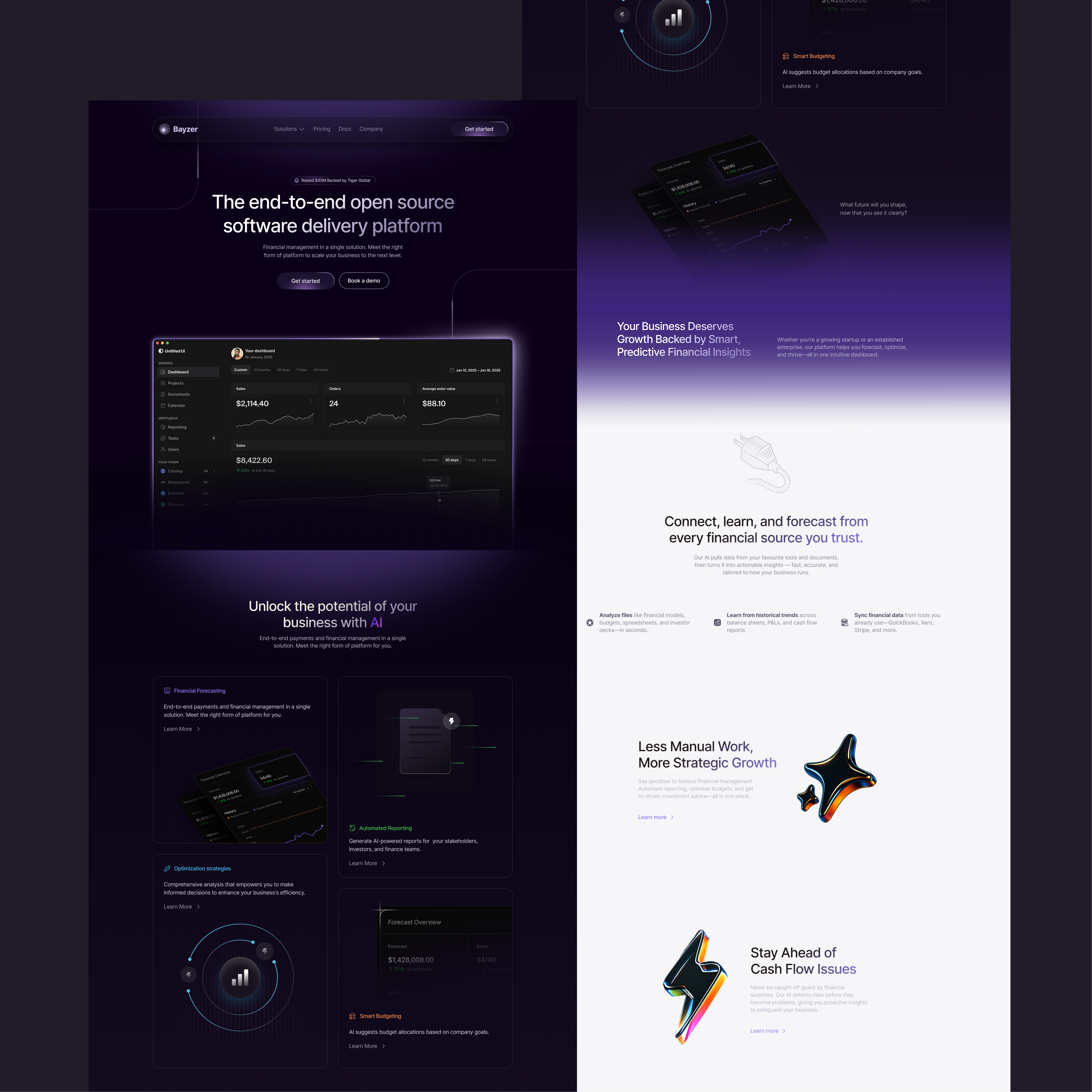 Website design for AI forecasting - Bayzer ui ui design web design