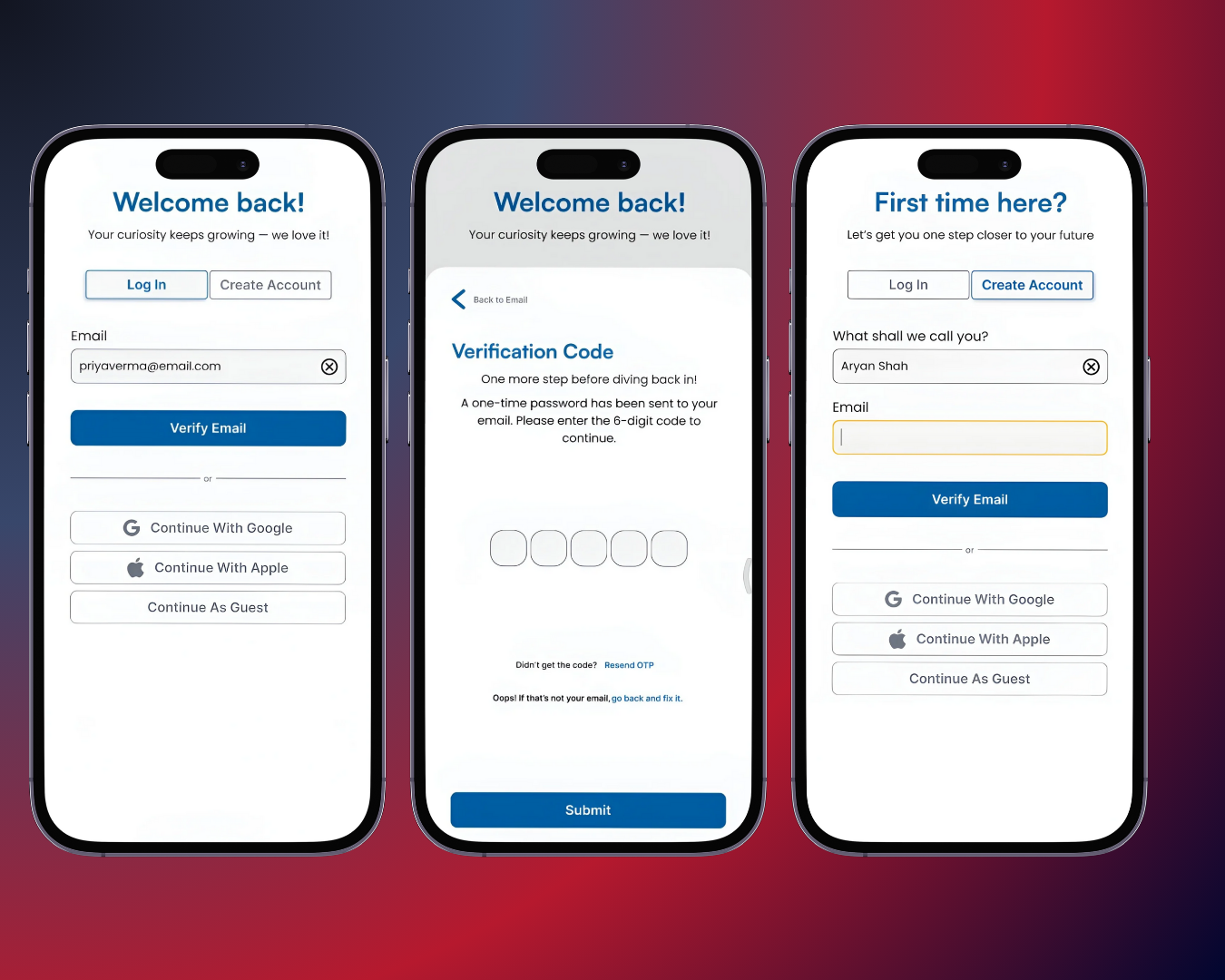 Let’s Get You Signed In — the Friendly Way designstuent dribbbleshots figma loginflow madewithfigma microcopy mobiledesign onboardingdesign softui uidesign userflow uxui
