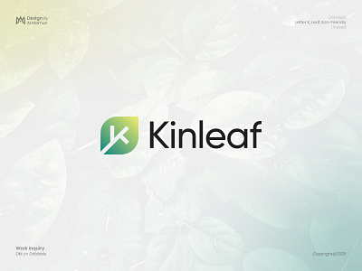 Letter K, Leaf, Green, Eco-Friendly Logo branding eco friendly logo environment fresh green identity letter k logo letter mark logo logo design logo designer logo icon logo mark logo type marca minimalist modern logo symbol