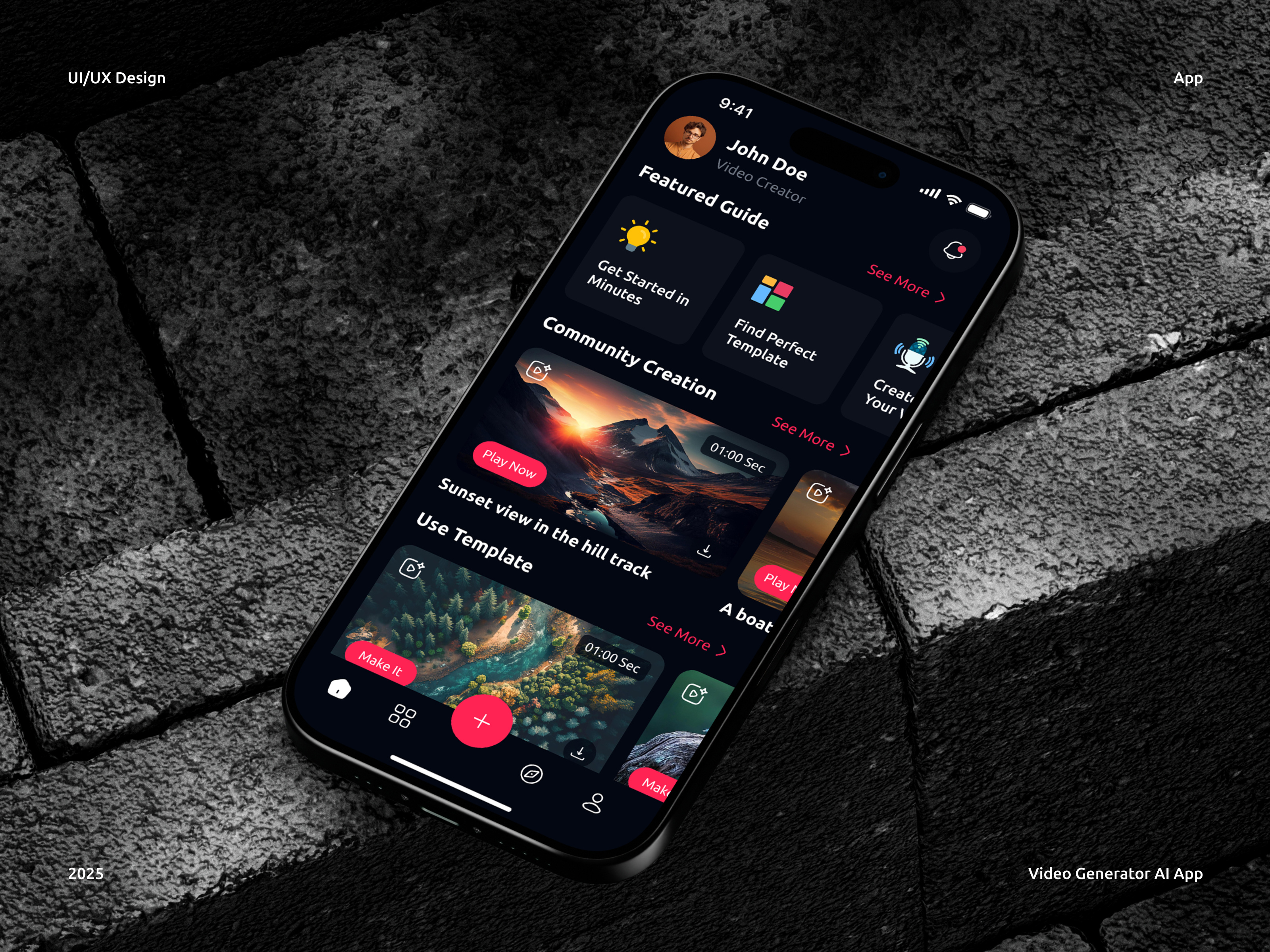AI Video Generator Mobile App UI Design ai ai art ai generated ai generator ai video generator app design app ui app ui design artificial intelligence figma midjourney mobile app ui ui design uiux ux