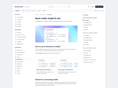 Documentation App app design doc design docs document documentation ui ui design ux
