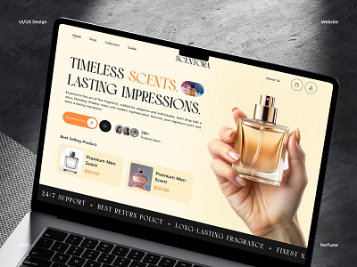 Perfume Fragrance Store Website UI Design e commerce website fragrance fragrance website landing page landing page ui online store perfume perfume branding perfume website uiux website website ui