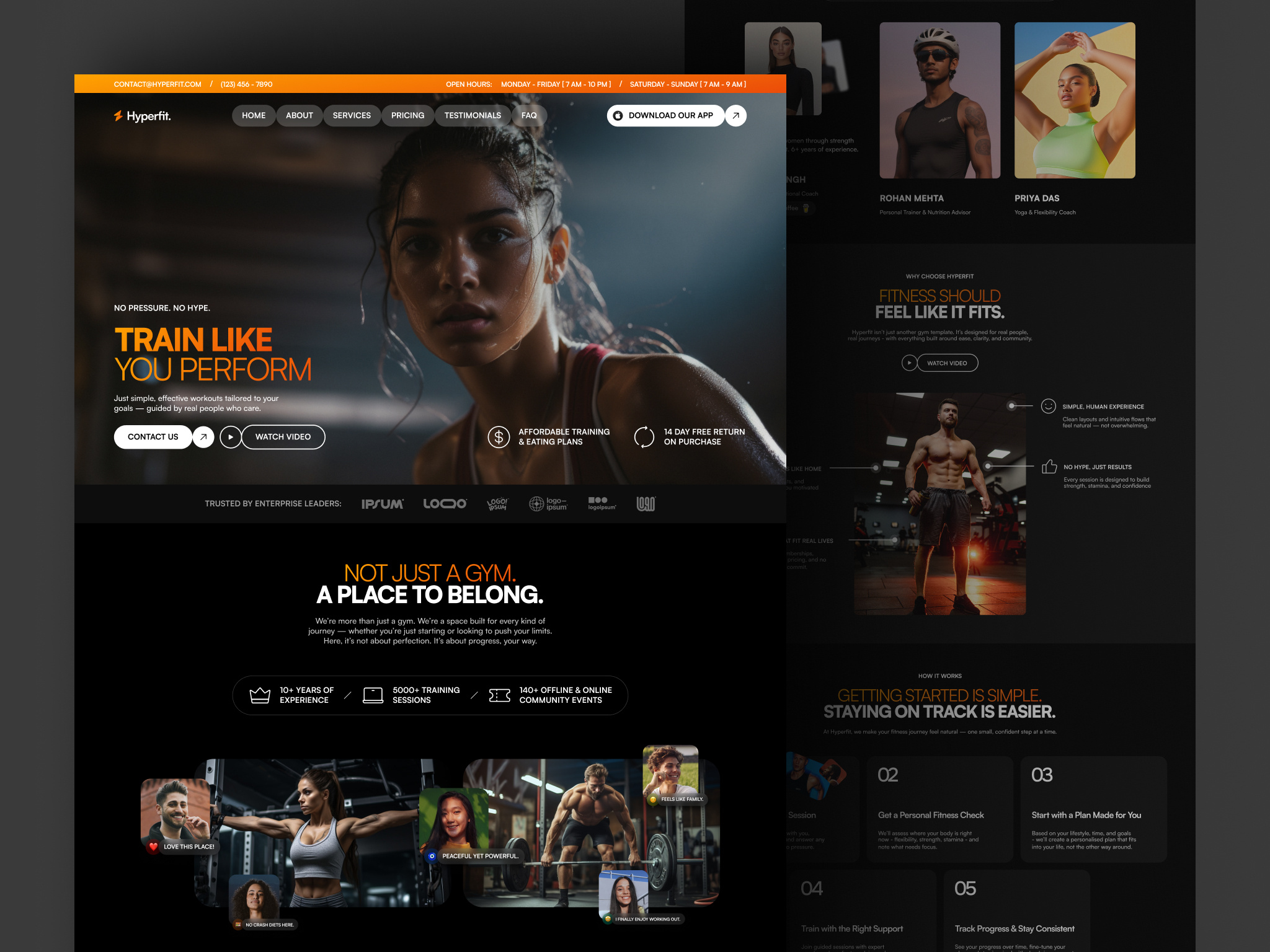 Hyperfit — Webflow Template for Gyms & Fitness Brands fitness coaches fitness website framer design gym gym website landing page design no code website trainer website training studios ui ux design uiux webflow gym webflow template webflow website webflow wellness wellness website template