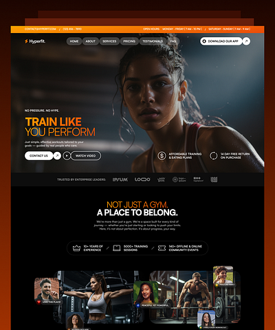 Hyperfit — Webflow Template for Gyms & Fitness Brands fitness coaches gym no code website training studios uiux webflow gym webflow template webflow website webflow wellness wellness website template