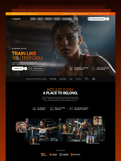 Hyperfit — Webflow Template for Gyms, & Fitness Brands fitness coaches gym no code website training studios uiux webflow gym webflow template webflow website webflow wellness wellness website template