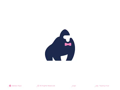 Brand Monkey logo mark animal ape bow tie branding business character creative agency gorilla graphic design icon illustration logo mark mascot minimalist negative space primate quirky startup symbol