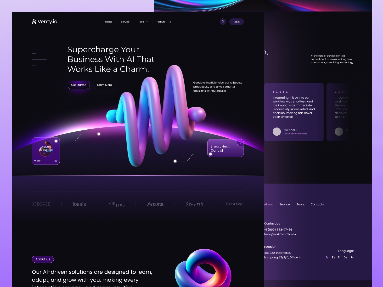Example of One Page Landing Page Design For Startup