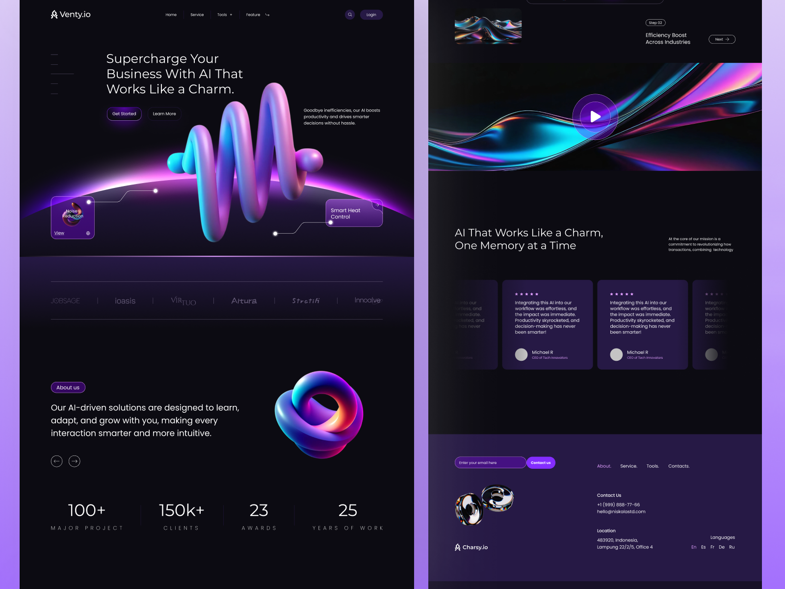 Example of One Page Landing Page Design For Startup