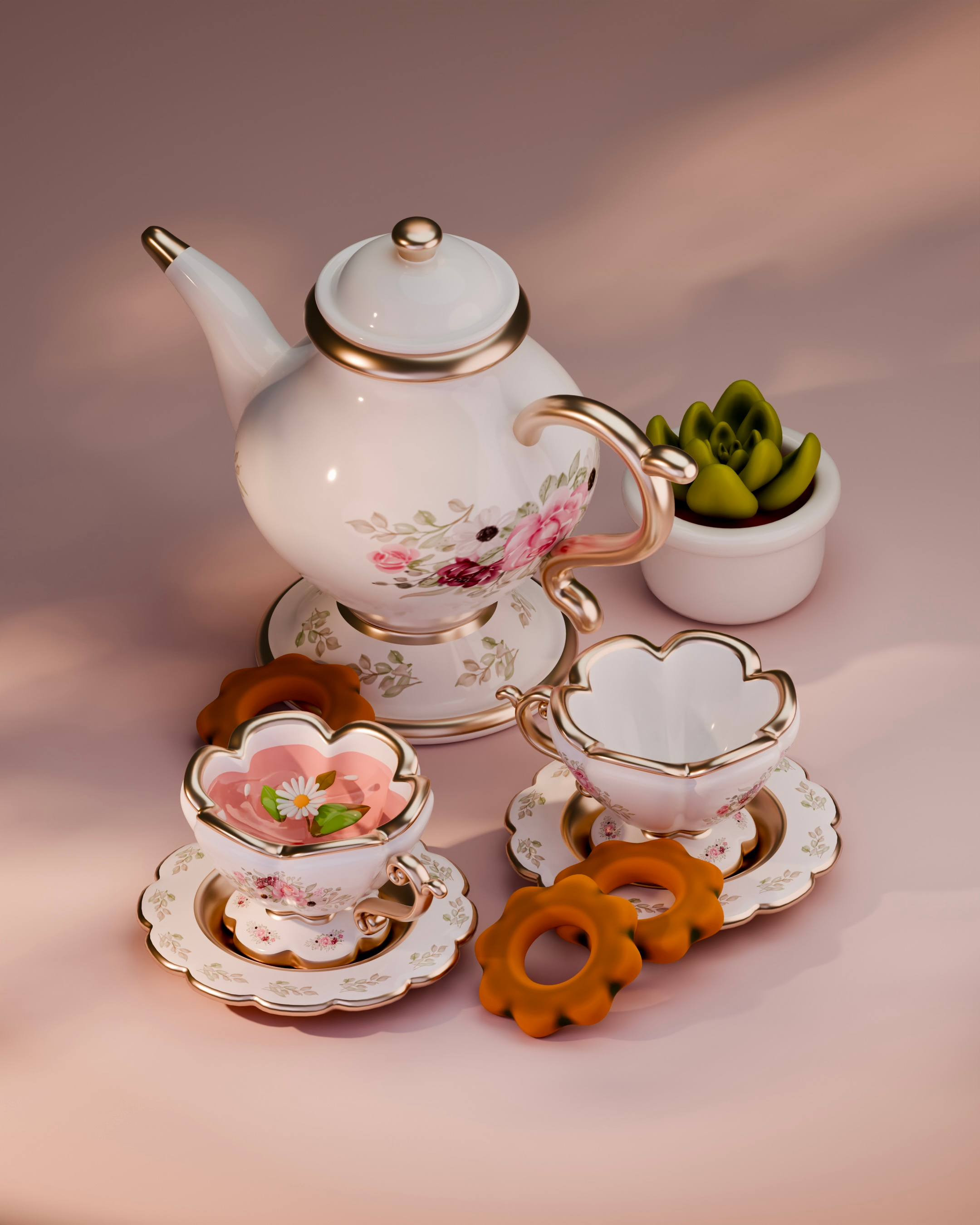 Tea Time made in Blender 3d 3dart blender blender3d cycles design