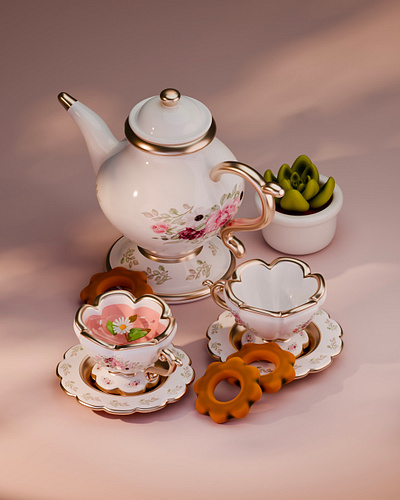 Tea Time made in Blender 3d 3dart blender blender3d cycles design